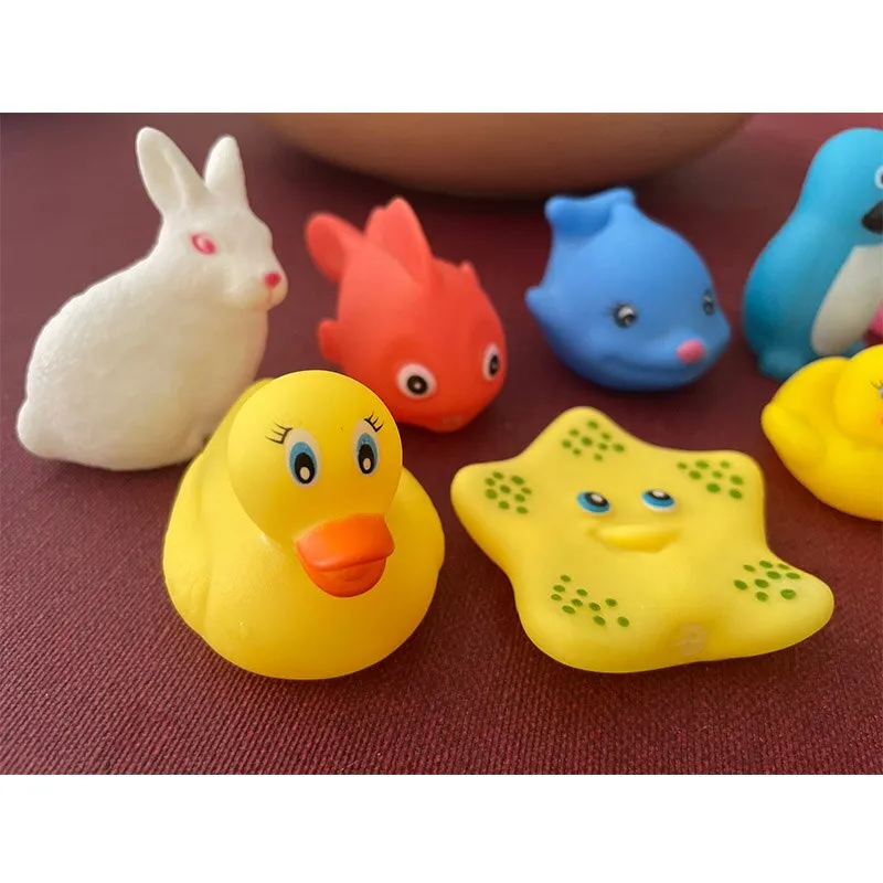 10 Pcs/set Baby Cute Animals Bath Toy Swimming Water Toys Soft