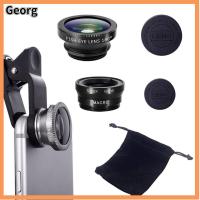 GEORG 2 kits อุปกรณ์เสริมเสริม เลนส์โทรศัพท์ คลิปบน ซูมซูม มุมกว้างกว้าง มาโคร ฟิชอาย ชุดเลนส์กล้อง