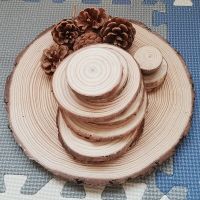 20Pcs 1-5CM Natural Pine Round Unfinished Wood Slices Circles With Tree Bark DIY Crafts Wedding Party Decoration Painting Wall Clips Pins Tacks