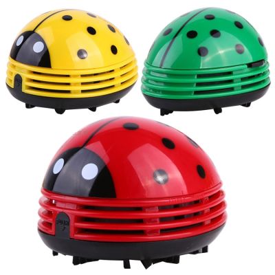 ∏◙ 1PC Mini Ladybug Vacuum Cleaner Desktop Coffee Table Vacuum Cleaner Dust Collector For Home Office Desktop cleaning Yellow