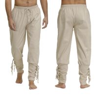 Medieval Pants Viking Costume For Men Women Pirate Trousers Lace Up Renaissance Pants Pirate Brown Black Plus Size Halloween