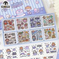 【LZ】 Mr. Paper 200Pcs/Box PVC Kawaii Stickers Gift Box Cartoon Character DIY Hand Account Material Cute Stickers Stationery Sticker