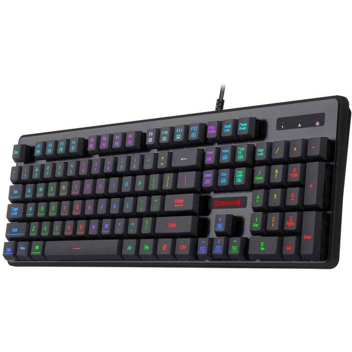 Redragon Dyaus K509-Rgb Pc Gaming Keyboard 104 Key Quiet Low Profile ...