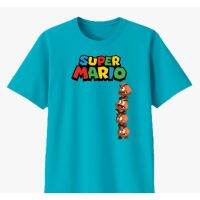 2023 NEWNintendo Super Mario Biqi Cool Overlord Yoshi Cooper พิมพ์ผู้ชายผ้าฝ้ายรอบคอสั้นเสื้อยืดเด็กชายหญิงเสื้อ