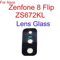 【☊HOT☊】 nang20403736363 สำหรับ Asus Zenfone 8กระจกกล้องมองหลัง Zs672kl กลับด้านฝาปิดเลนส์ใหญ่ที่ยึดเฟรมเลนส์กล้องถ่ายรูปด้านหลังที่มีชิ้นส่วนสติกเกอร์กาว