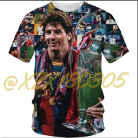 3D 2023！New！Lionel Messi mencetak T-shirt, musim panas fashion, pria dan wanita 01 High quality products （Freeprinting of names）