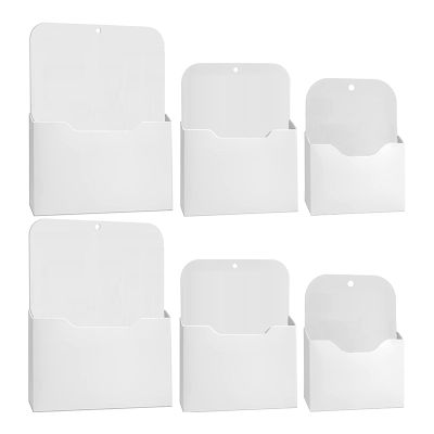 6 Pack Magnetic Paper Holder Magazine Mail Wall File Holder Storage Pocket (S/M/L)