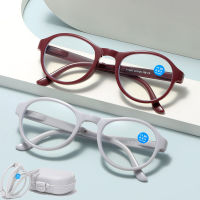 ORTS  [กล่องฟรี] แว่นอ่านหนังสือพับได้ Unisex แบบพกพาน้ำหนักเบาแว่นตา Presbyopic Reader แว่นตาความแรง 1.0 - 4.0