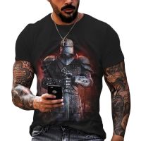 2023Vintage Summer Men T-shirt 3d Printed Graphic Knight Fashion Vintage Loose Breathable Short Sleeve Tops Oversized Tee Shirt