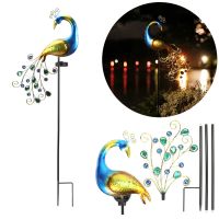 ∋ Metal Peacock Solar Lights Iron Art Stake Lights IP44 Waterproof Solar Peacock Stake for Outdoor Patio Yard Garden Decoration