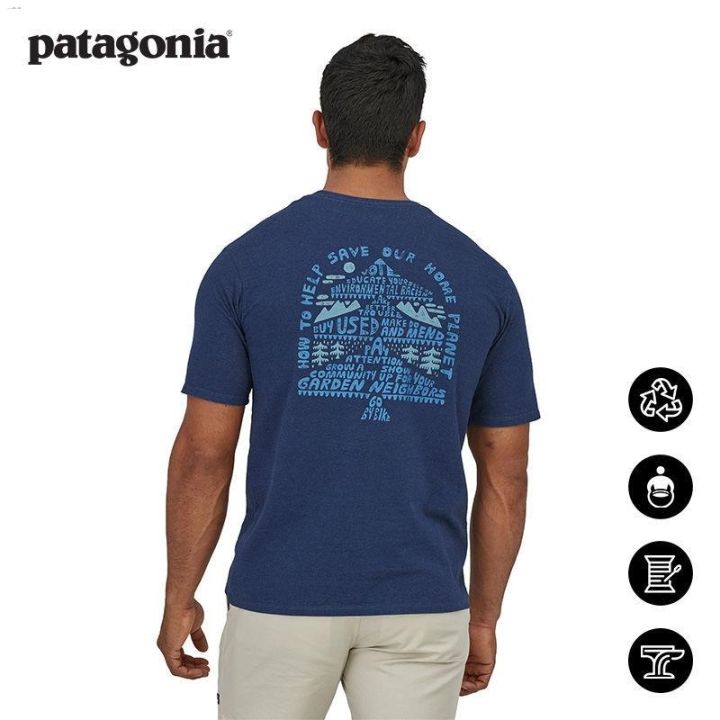 patagonia-เสื้อยืดแฟชั่นพิมพ์ลายผ้าฝ้ายแบบใหม่สำหรับฤดูร้อนสไตล์สำหรับทั้งหญิงและชายในระดับสากล