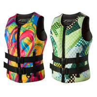 New color print graffiti adult life jacket neoprene buoyancy vest men and women water sports kayak surfing swimming life jacket  Life Jackets