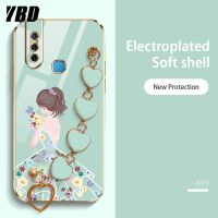 YBD เคสโทรศัพท์แบบกำไลข้อมือรัก สำหรับ Vivo V15 Pro 1819ลายดอกไม้น่ารักล่าสุดหรูหราบูติกแบบนุ่มปลอกซิลิโคน