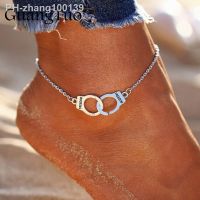 L018 Hot Sale Vintage Silver Color Handcuffs Anklets for Women Bohemian Freedom Ankle Bracelet on the Leg Barefoot Party Jewelry