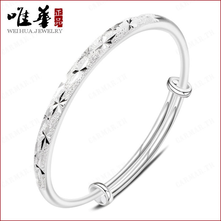 carmar-สร้อยข้อมือแหวนดาววงกลมสีเงินสวยงามและมีสไตล์จาก-weihua