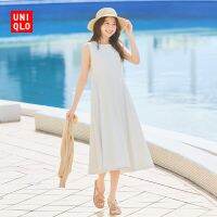 Uniqlo ชุดเดรสเอวสูงยางยืดอากาศผู้หญิง,458117ลำลองเดินทางธุรกิจมีกระเป๋า