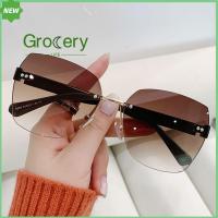 GROCERY LIFE 2022ใหม่ แว่นตาสุภาพสตรี วินเทจ การ UV400 แว่นตากันแดดไร้กรอบ แว่นกันแดดไร้ขอบ เฉดสีผู้หญิง แว่นกันแดดไล่ระดับสี