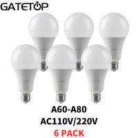 6 Pack A Series หลอดไฟ LED 8W 9W 10W 12W 15W 18W 20W 24W AC110 / 220V E27 / B22 ฐาน 3000/4000 / 6000K สําหรับห้องครัวห้องนั่งเล่นห้องนอน