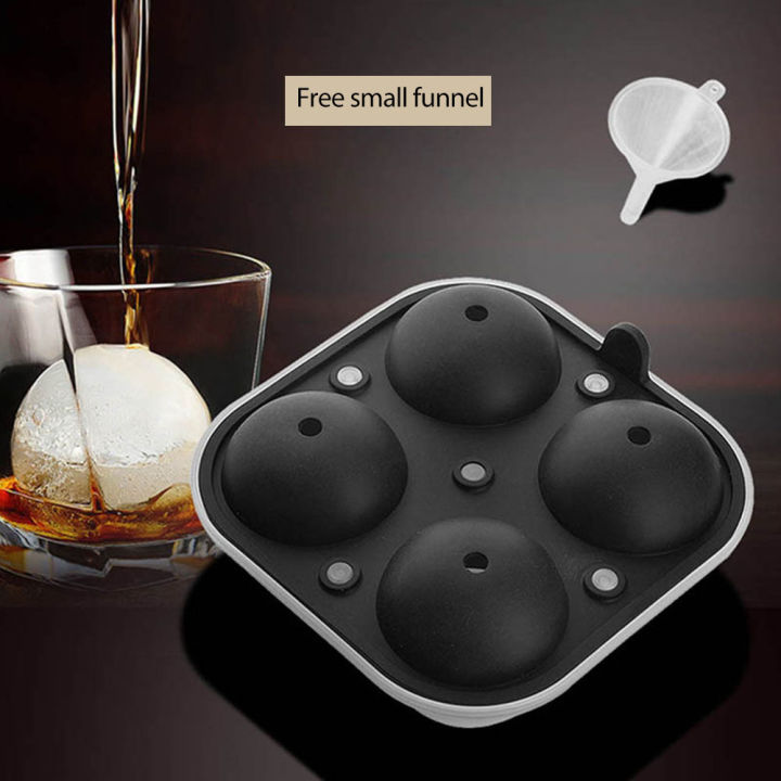 Round Silicone Ice Cube Makers Black