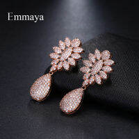 Emmaya nd Elegance Charm AAA White Cubic Zircon Three Colors Originality Jewelry Earrings For Woman Trendy Wedding Party Gift