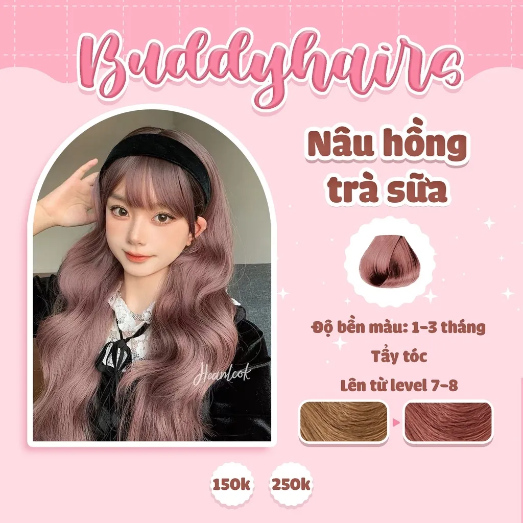 Thuốc Nhuộm Tóc Màu Nâu Hồng Trà Sữa Nâu Trà Sữa Hồng Cần Dùng Thuốc Tẩy Tóc  Phiên Bản Độc Quyền Buddyhairsbuddy.Hair | Lazada.Vn