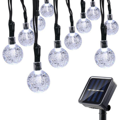 NEW 203050100 LED Crystal ball LED Solar Lamp Power LED String Fairy Lights Solar Garlands Garden Christmas Decor For Outdoor