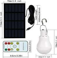 หลอดไฟพลังงานแสงอาทิตย์พร้อมรีโมทโคมไฟที่ทำงานด้วยไฟ Led แบบชาร์จไฟได้เดินป่าตั้งแคมป์ฉุกเฉินสำหรับโรงเก็บของเต็นท์ตกปลา