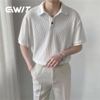 GWIT เสื้อยืดโปโลลําลอง คอปกโปโล ระบายอากาศได้ดี ลายวาฟเฟิล สีขาว แฟชั่นฤดูร้อน สไตล์นักธุรกิจ สําหรับผู้ชาย GIT076