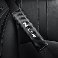 2Pcs Carbon Fiber Car Seat Belt Cover Shoulder Protective Pads for N LINE Creta Azera i10 i20 i30 i40 ix35 Car Accessors Seat Covers