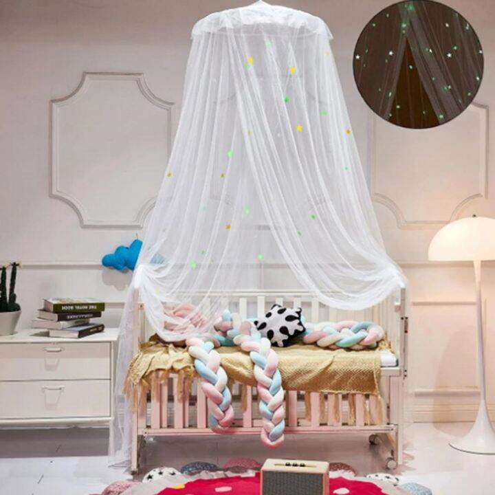 lz-1-set-convenient-bed-canopy-polyester-bedcover-curtain-glow-in-the-dark-protection-summer-girls-stars-bed-net-canopy