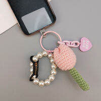 Hand Beading Universal ศัพท์ AntiLoss Lanyard สายคล้องคอศัพท์มือถือ Lanyard จี้มือถือถัก Tulip จี้ Key Ring Lanyard