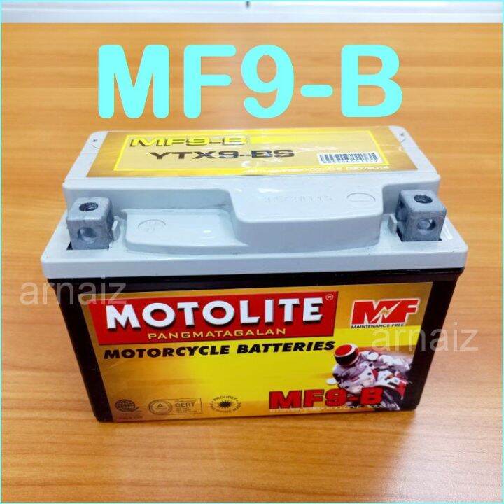 Motolite MF9-B Maintenance Free Motorcycle Battery YTX9-BS MF9B YTX9B ...