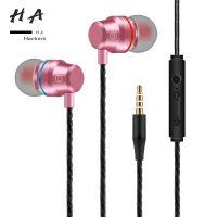 Aux 3.5มม. มีหูฟังลดเสียงรบกวนสเตอริโอกีฬาชนิดใส่ในหูแบบเสียบได้หูฟังมีสาย