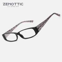 ZENOTTIC รูปวาดเสือดาวแฟชั่นสตรีกรอบแว่นตาแว่นตาเบาพิเศษแว่นตารูปสี่เหลี่ยมขนาดเล็ก