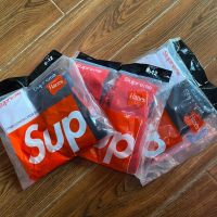 《ต้นฉบับเกาหลี》 สปอต SUPREME 16ss CREW SOCKS ถุงเท้าผ้าฝ้ายแท้สูงด้านบน Shawn Yue สไตล์เดียวกันสามสี