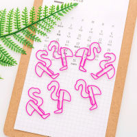 100pcslot Creative Pink Flamingo Metal Bookmark Mini Paper Clip Book Markers School Office Supply Wholesale