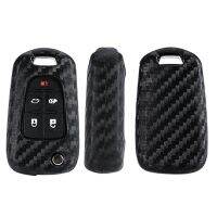 wenminr WFMJ Black Carbon Fiber Silicone 3 4 5 Buttons Car Flip Key Chain Cover Case For 2010 2011 2012 2013 2014 2015 2016 GMC Terrain