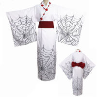 Anime Demon Slayer Kimetsu No Yaiba Cosplay Kimono Spider Sister Costume Ruis Suit Dress Spider Web Pattern Clothes Halloween