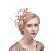 Wedding Bridal Fascinator Hat Ruffles Flower Feather Tea Party Women Girls Hair Clip Glitter Rhinestone Vintage Banquet