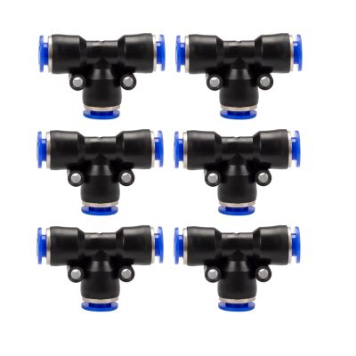 100Pcs PE Pneumatic Fittings Fitting Plastic T Type 3-Way for 4Mm 6Mm 8Mm 10Mm Tee Tube Quick Connector Lock