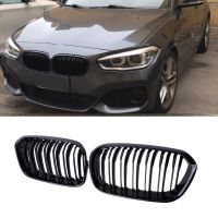 Gloss Black Grille For BMW 1 Series F20 F21 Car Front Bumper Grilles Kidney Racing Grill 2015 2016 2017 Double Slat Replacement