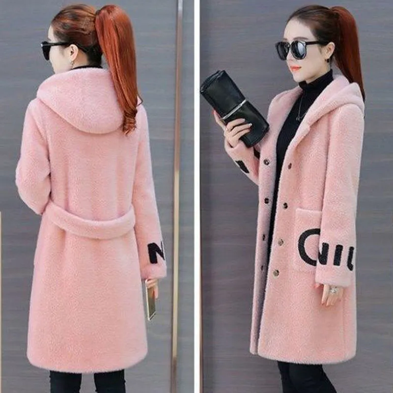 ZhuXia Winter Coat For Women Long Sleeve Hooded Sherpa Faux Fleece