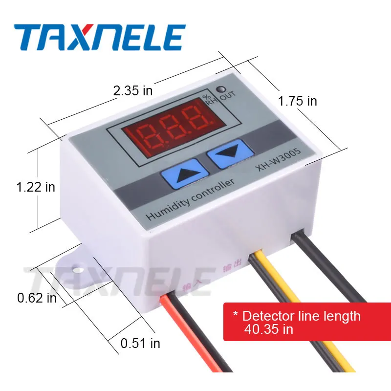 Digital Humidity Controller XH-W3005 12V 24V 220V Humidistat Hygrometer  Humidity Control Switch Regulator + Humidity Sensor