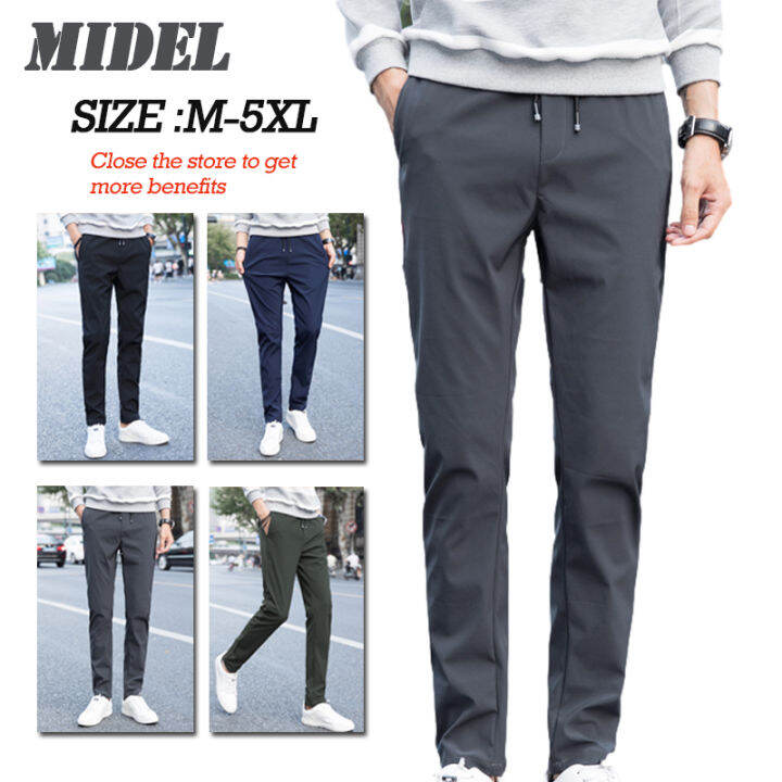 Korean Pants for Men plus size Comfortable Plain Black Pants Mens