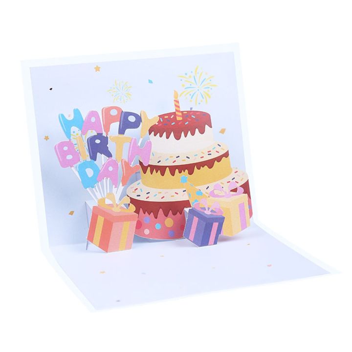 sanwood-ไม้พาย-การ์ดวันเกิดของขวัญเค้กสะดุดตาพิมพ์หลายสีการ์ดวันเกิดมีความสุข3d-สำหรับเพื่อนการ์ดอวยพรที่ใช้งานได้จริง