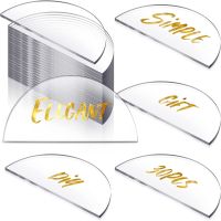 50/30pcs Clear Acrylic Wedding Place Card, Blank Half Circle Acrylic Table Number Sign Reception Event Birthday Party Restaurant