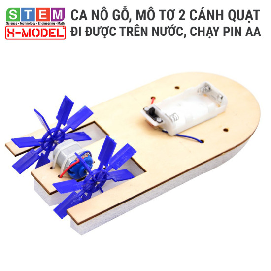 Đồ chơi sáng tạo stem ca nô gỗ đồ chơi xmodel st1 chạy được dưới nước cho - ảnh sản phẩm 1