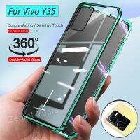 （A New sale）♀■ 6.4เคสสำหรับ Vivo Y35 4G 2022 VivoY35 360 ° ฝาพับแม่เหล็กฝาครอบกระจกเทมเปอร์สองด้านกันกระแทก