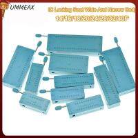 UMMEAX สีเขียวอ่อน ซ็อกเก็ต IC 2.54มม. 14P/16P/20P/40P ซ็อกเก็ต ZIF IC ของใหม่ ประเภทบัดกรีบัดกรี IC ล็อคทดสอบที่นั่ง สายต่อสายไฟ