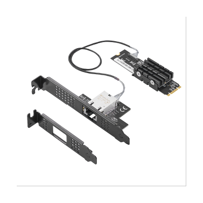 M.2 to Single Port 10 Gbase Ethernet Gigabit Nic B Key M Key 10G/2.5G/1000M RJ45 Lan Network Adapter Card AQC107 Chip